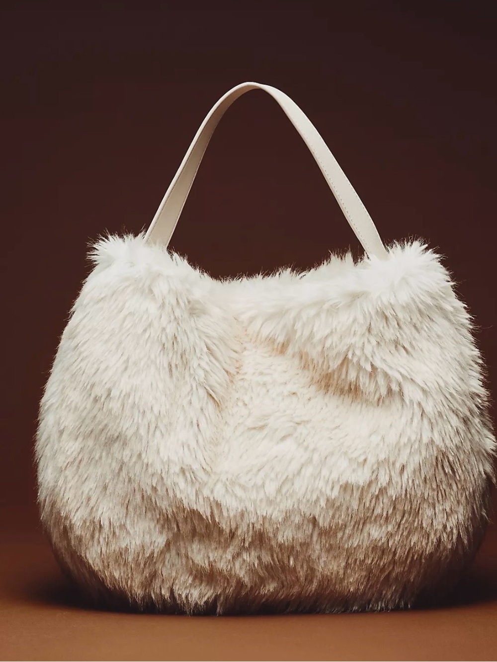 New with tags - Anthropologie Faux Fur Slouchy Bucket Tote Bag